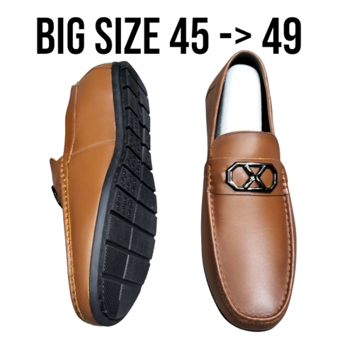 Giày Lười Nam Big Size Da Thật Size Lớn (45 46 47 48 49) - NÂU - 44UP.GTX.20Br