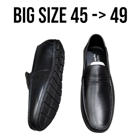 Giày Lười Nam Big Size Da Thật Size Lớn (45 46 47 48 49) - ĐEN - 44UP.GTX.05B