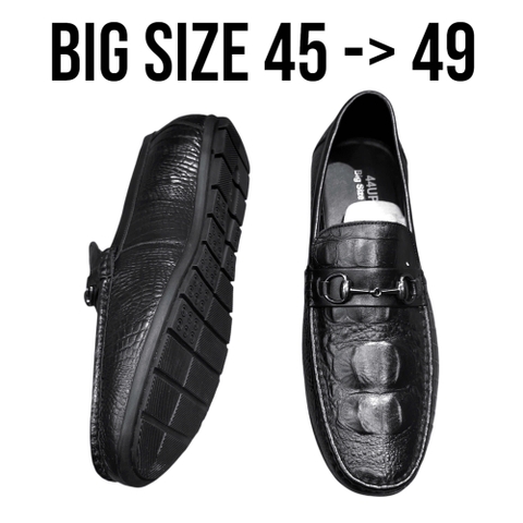 Giày Lười Nam Big Size Da Thật Size Lớn (45 46 47 48 49) - ĐEN - 44UP.GTX.26B