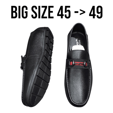 Giày Lười Nam Big Size Da Thật Size Lớn (45 46 47 48 49) - ĐEN - 44UP.GTX.24B