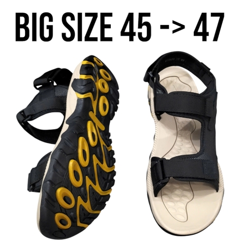 Sandal Quai Dán Big Size Nam Da Thật 44 45 46 47 48 - ĐEN - 44UP.SD.03B