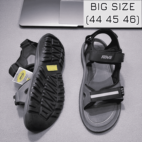 Sandal 2 quai nam big size, dép quai hậu size lớn (size 45 46) - Đen - RV964B