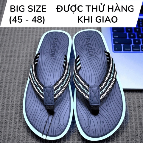 Dép Kẹp Big Size Nam, Dép Xỏ Ngón Size Lớn (45 46 47 48 49) - Xanh Dương - 44UP.DK.08XD