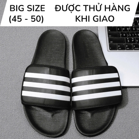 Dép Da Quai Xé Big Size Nam (size 45 46 47 48 49) - ĐEN - D.DA.04B