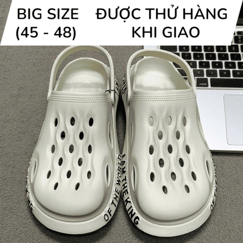 Dép Nhựa Bít Mũi Big Size Nam (45 46 47 48) - Be - 44UP.DBM.02Be