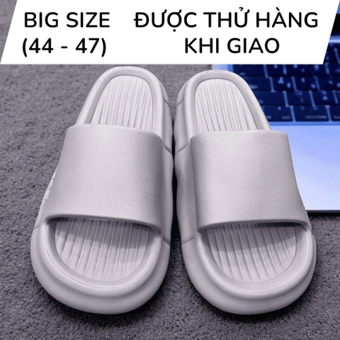 Dép Bánh Mì Quai Ngang Big Size Nam (44 45 46 47) - Xám - 44UP.D11G