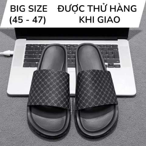Dép Đúc Quai Ngang Big Size Nam (size 45 46 47) - Đen - 44UP.D27B