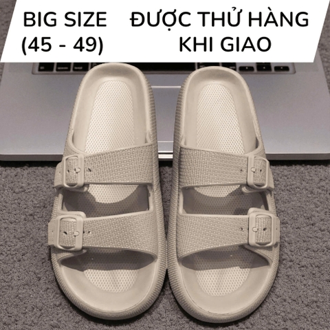 Dép Đúc 2 Quai Ngang Big Size Nam (size 44 45 46 47 48 49) - Be - 44UP.D26Be