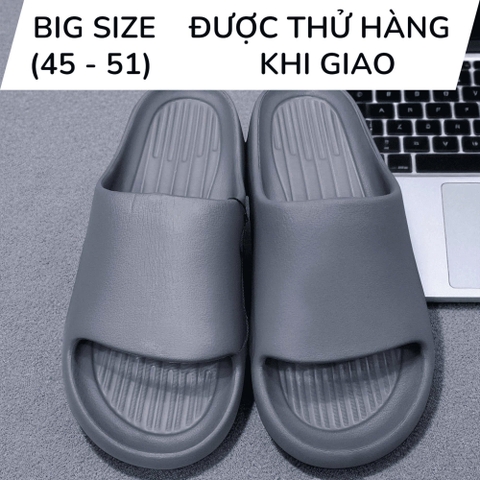 Dép Quai Ngang Big Size Nam (size 44 45 46 47 48 49 50 51) - XÁM - 44UP.D24G