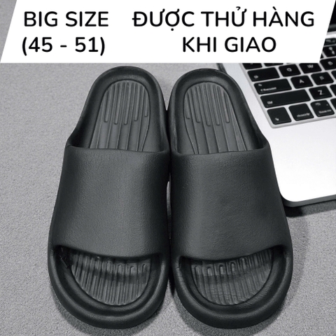 Dép Quai Ngang Big Size Nam (size 44 45 46 47 48 49 50 51) - ĐEN - 44UP.D24BB