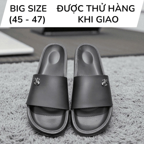 Dép Đúc Quai Ngang Big Size Nam (size 45 46 47) - Đen - 44UP.D28B