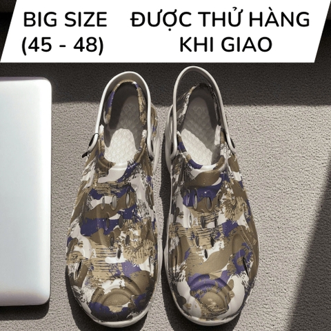 Dép Big Size Bít Mũi Đúc Nguyên Khối (size  45 46 47 48) - NÂU - 44UP.D23Br