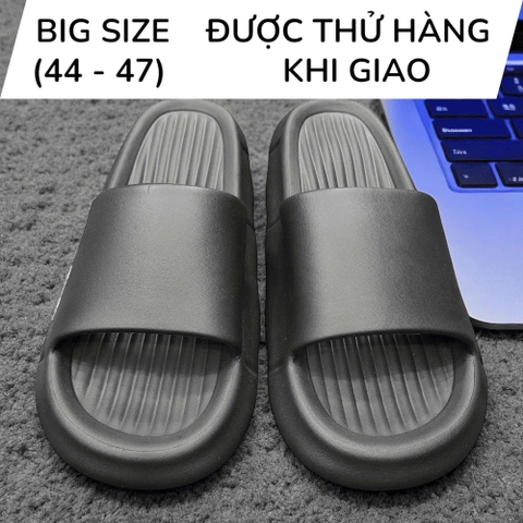 Dép Bánh Mì Quai Ngang Big Size Nam (44 45 46 47) - ĐEN - 44UP.D11BB