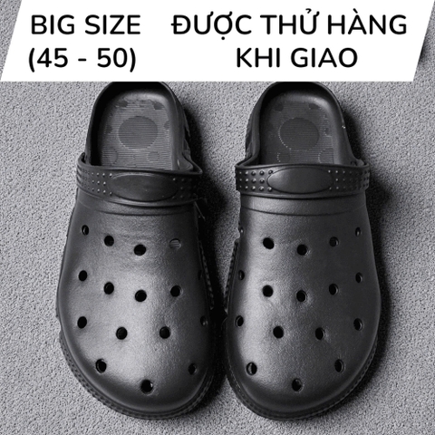 Dép Nhựa Bít Mũi Big Size Nam (45 46 47 48 49 50) - Đen - 44UP.DBM.01B