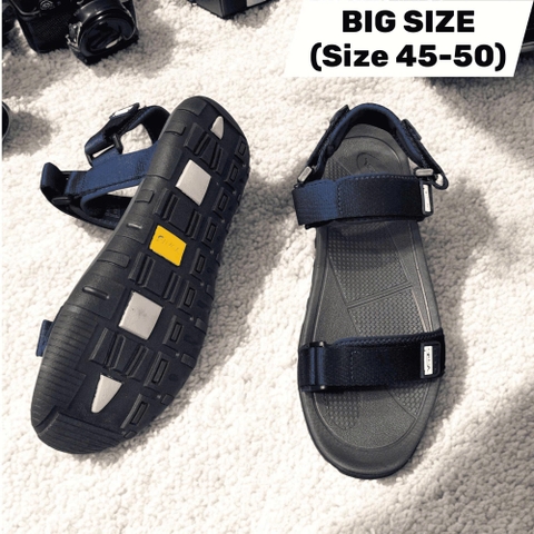 Giày Sandal Big Size Nam 2 Quai Ngang có size (45 46 47 48 49 50) - Chàm - 44UP.NV8302Ch