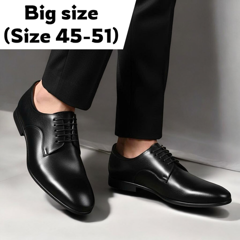 Giày Tây Nam Big Size - Da Thật, Có Size Lớn (45 46 47 48 49 50 51) - Đen - GTDB.01B