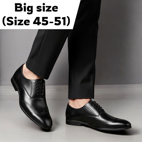 Giày Tây Nam Big Size - Da Thật, Có Size Lớn (45 46 47 48 49 50 51) - Đen - GTDB.03B