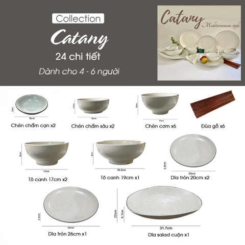 Set chén bát CATANY 24 chi tiết