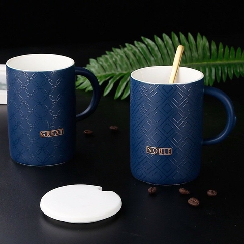 Tách/ly sứ Noble xanh navy