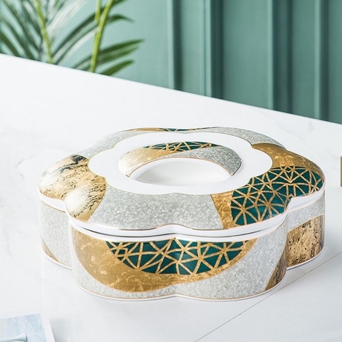 Khay mứt Mosaic sứ xương cao cấp