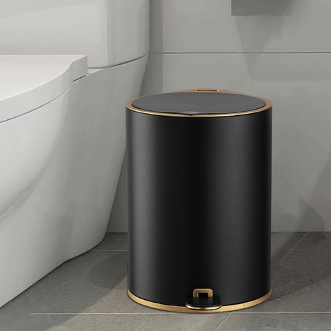 Thùng rác thép carbon đen