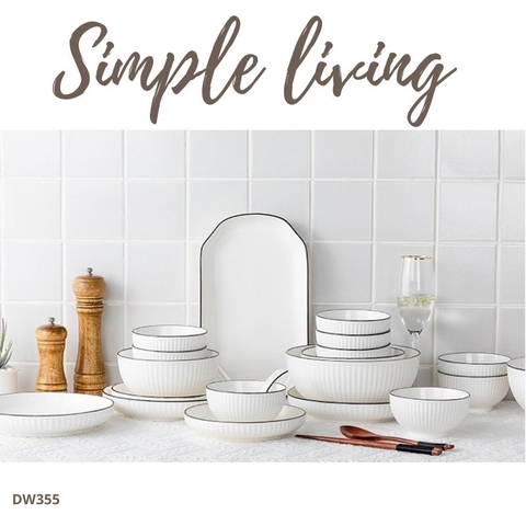Set Chén Bát Simple Living 34 Chi Tiết