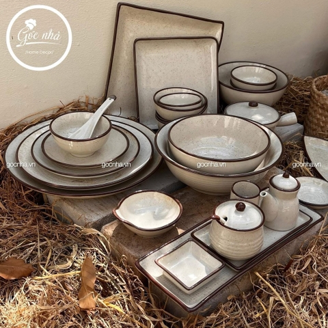 BST chén bát BEIGE nâu men tiêu