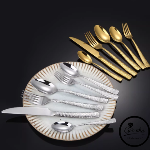 Hammered Cutlery Style 5 - Cán dẹt mỏng