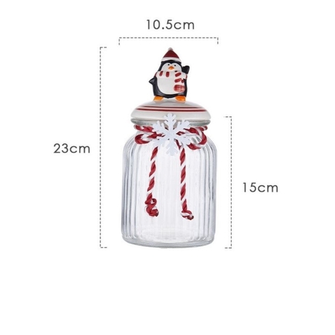 Hũ kẹo thủy tinh Xmas