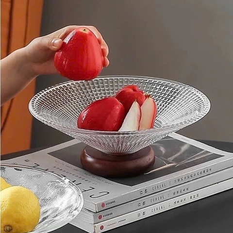 Khay trái cây đế gỗ