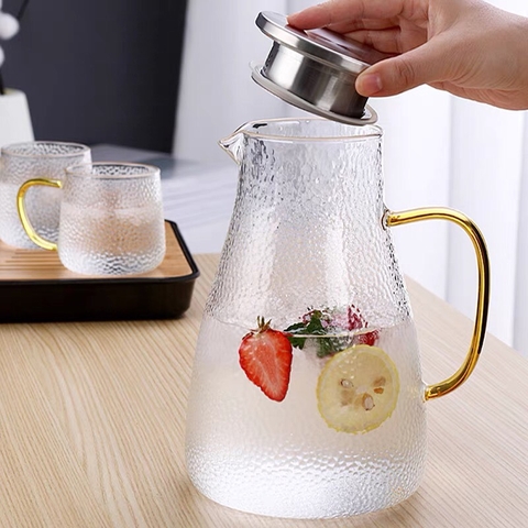 Bình Thủy Tinh Vỏ Sần Tròn Cao