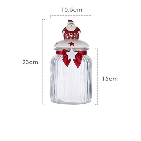Hũ kẹo thủy tinh Xmas