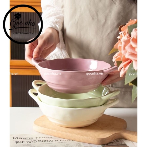 Tô sứ 2 quai Pastel men matte 17cm