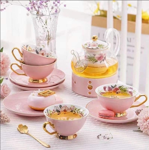 Bộ trà đế nến Pinky Rosemary