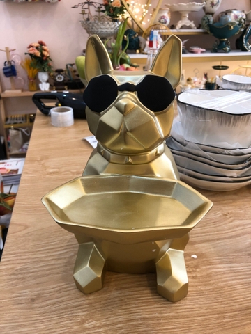 Chó bull decor-gold