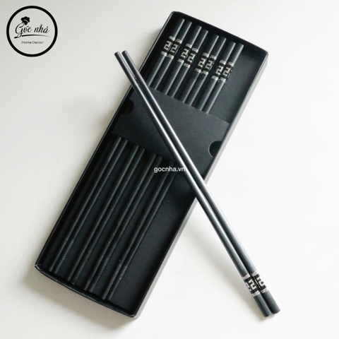 Đũa sợi thủy tinh kháng khuẩn cao cấp-Đen