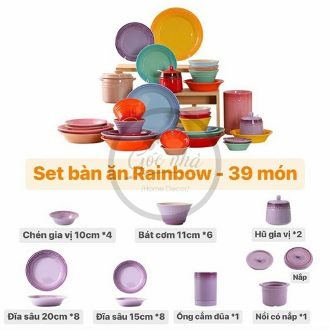 Set chén bát Rainbow