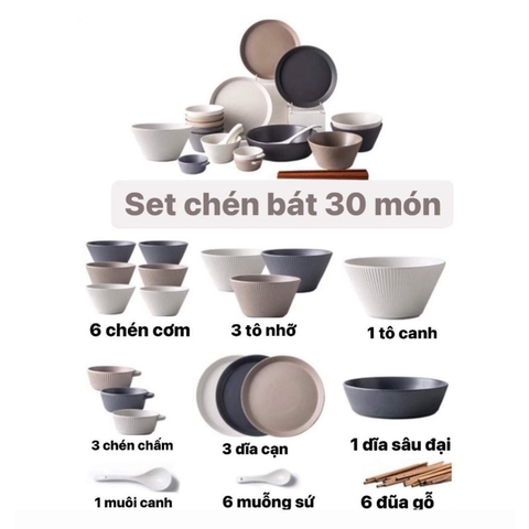 Set chén bát OASIS