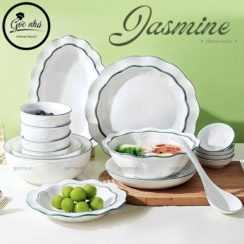 Set chén bát Jasmine