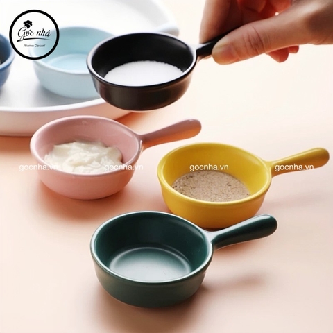Chén gia vị sứ có tay cầm