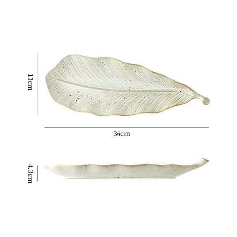 Đĩa sứ hình lá bàng