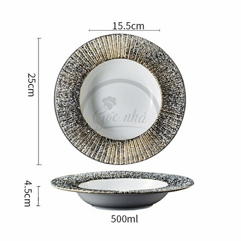 Dĩa soup/pasta kẻ vành Starry