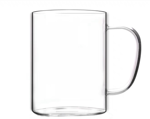 Ly thủy tinh trơn có quai