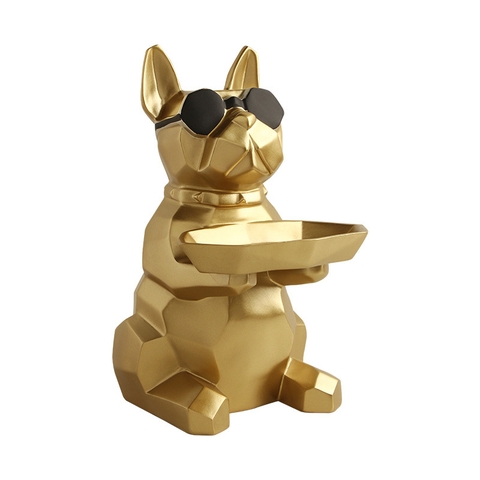 Chó bull decor-gold