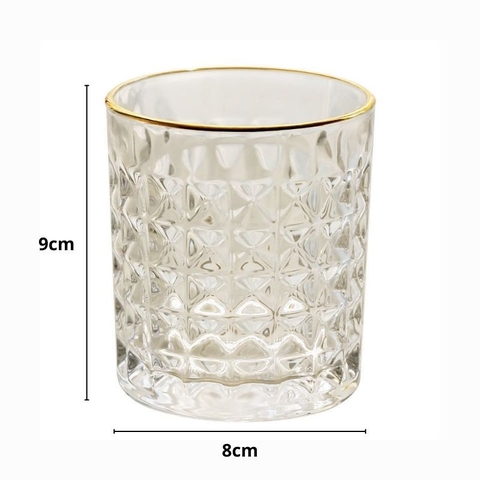 Ly kim cương trám trụ viền vàng