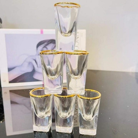 Ly Rượu Shot Viền Vàng Cao Cấp