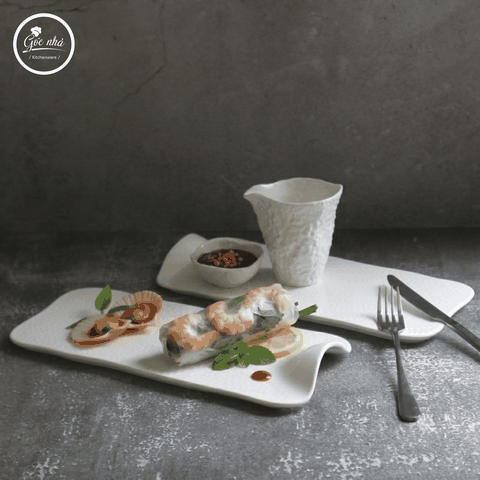 Dĩa Chữ Nhật Viền Méo