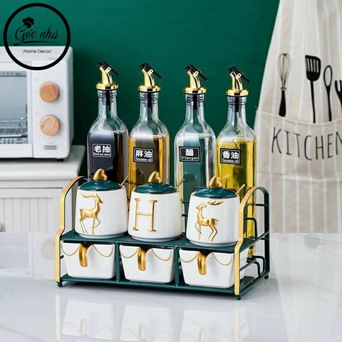 Set hũ gia vị huơu nổi 11 chi tiết