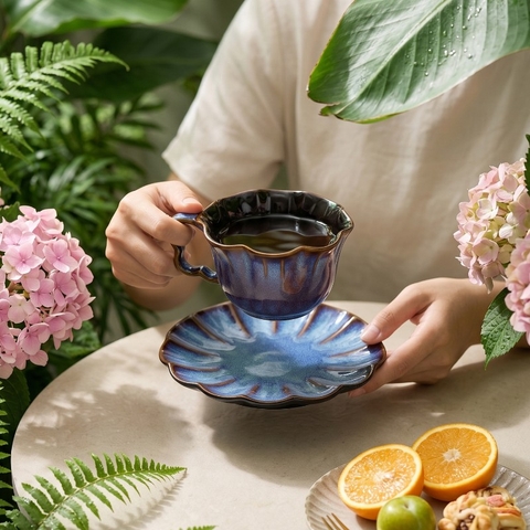 Tách Kèm Đĩa Lót Hỏa Biến Flora