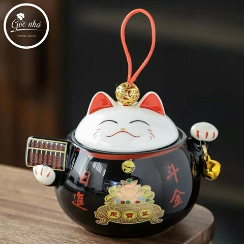 Hũ trà Mèo may mắn